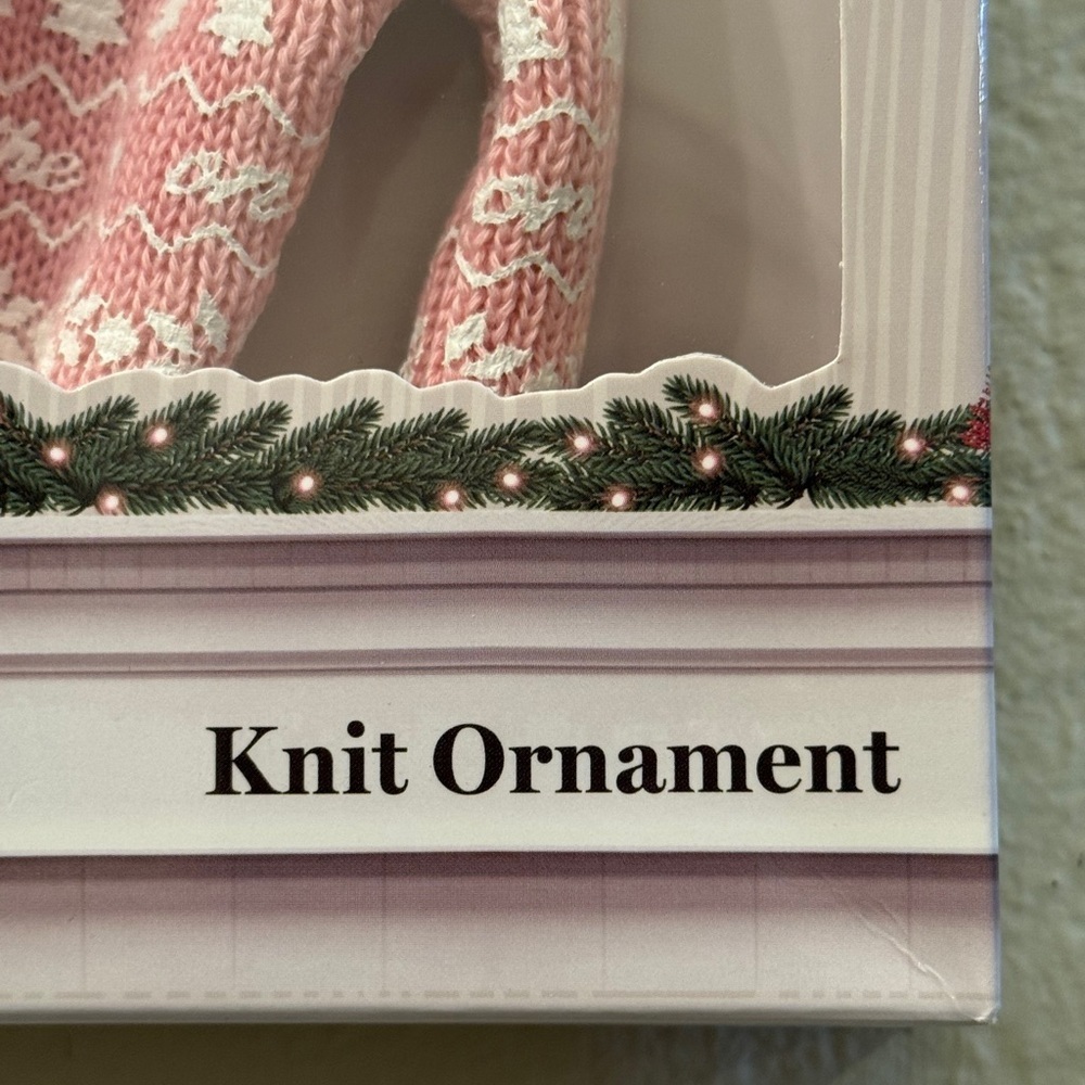 Martha on the Mantle Pink and White Knit Sweater Christmas Ornament NEW - Picture 3 of 6
